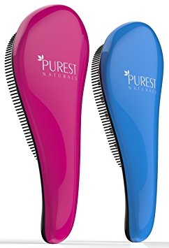 Purest Naturals Original Detangling Hair Brush Set - Best Detangler Wet Shower Comb For Women, Men, Girls & Boys - Detangles Knots Easily