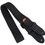 Protec Guitar Strap with Leather Ends and Pick Pocket Black