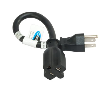 Conntek 1F515520 1-Foot 15-Amp to 20-Amp Power Adapter Cord NEMA 5-15P to 5-15/20R 1F515520