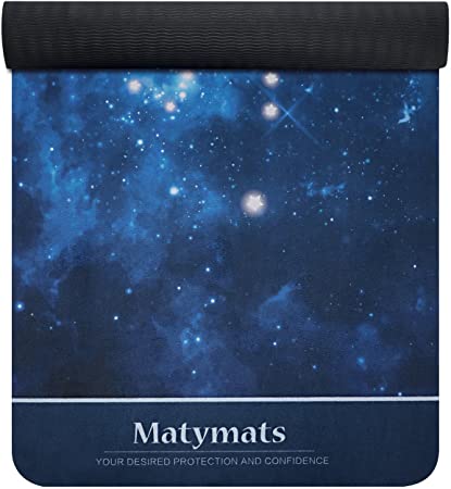 Matymats Non Slip Yoga Mats - 100% TPE High Density Yoga Workout Exercise Mats with Carrying Strap 72” X 24”