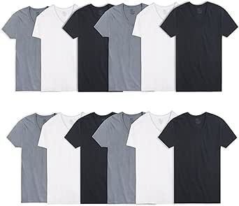 Fruit of the Loom Men's Eversoft Cotton Stay Tucked V-Neck T-Shirt