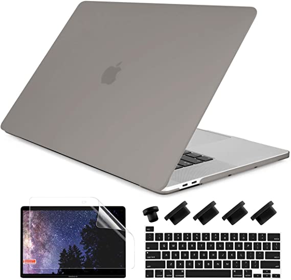 Dongke MacBook Pro 13 2020 Case Model A2251/A2289, Plastic Smooth Frosted Hard Shell Cover Case for MacBook Pro 13 inch with Retina Display and Touch Bar Fits Touch ID, Gray