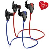 Sport Bluetooth Headset with Microphone Sweatproof Headphones for Running  Gym  Exercise 2 Earbuds EVA CASE and Pouch in 1 Box Fits iPhone 6 Plus 6 5 4 Galaxy and Most Phone Models Free eBook
