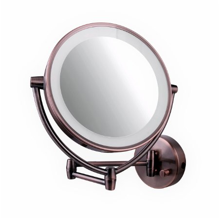 Ovente MLW45AB LED Lighted Wall Mount Vanity Mirror, Antique Brass