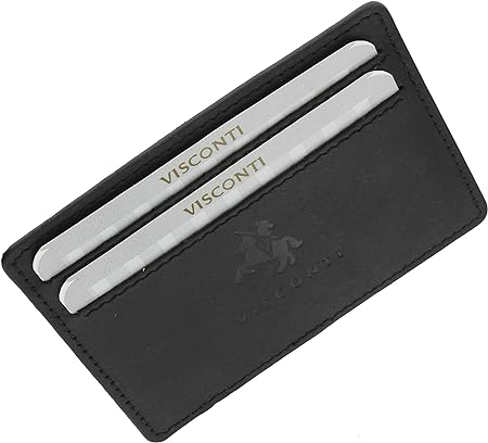 Visconti Slim Leather Credit Card Holder CC1 Oil Black