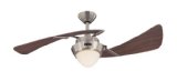 Westinghouse 7214100 Harmony Two-Light 48-Inch Two-Blade Indoor Ceiling Fan Brushed Nickel with Opal Frosted Glass