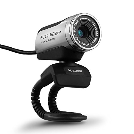 AUSDOM Webcam 1080p Computer Camera Skype Web Cam with Mic Desktop or Laptop Webcam for Widescreen Video Calling and Recording