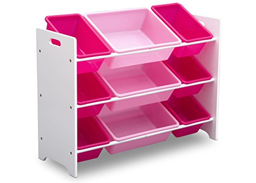 Delta Children MySize 9 Bin Plastic Toy Organizer, Bianca White