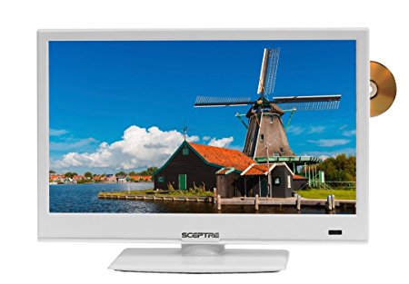 Sceptre Portable 16 Inch LED HDTV E168WD-SS Build in DVD Player, AC/DC Compatible for RVs, DC 12V Car Adapter Included TV-DVD 2017