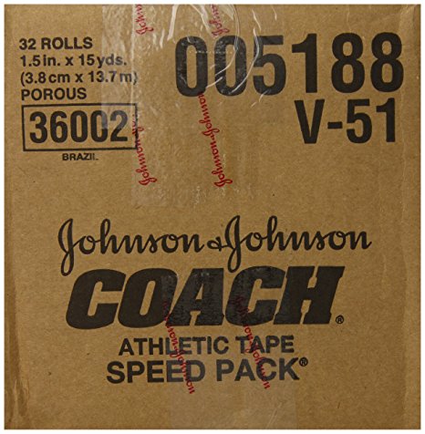 Johnson & Johnson Consumer Coach Porous Athletic Tape, 32 Count