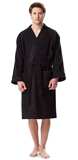 Arus Men's Short Kimono Bathrobe Turkish Cotton Terry Cloth Robe