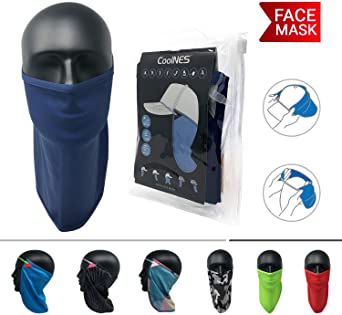 CoolNES UV Face Mask or Neck Sun Shield | 1 Product 2 Uses | Removable Universal Fit Headband   Flap | Cap | Hat | Bike | Ski | Hard Hat Helmets UPF 50  Patented Multifunctional Headwear