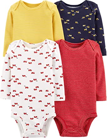 Carter's Unisex-Baby 4-Pack Long Sleeve Bodysuits