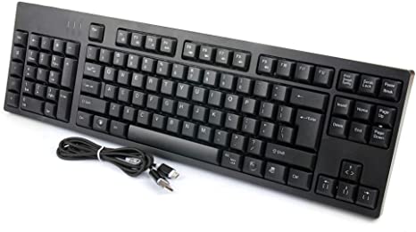 DURAGADGET Black Left-Handed Wired Numeric QWERTY Keyboard for PCs/Laptops/Macs - Micro USB Connection & 2 x USB Ports - Plug & Play Technology