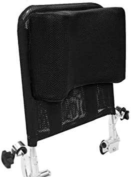 ExGizmo Adjustable Wheelchair Headrest Backrest,Cushion Pillow with Back Handle Tube, Neck Backrest Support for 16"-20", Black