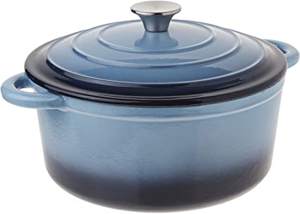 Hamilton Beach HAR112 Hamilton Beach Round Dutch Oven Pot, Cast Iron, Medium, Blue