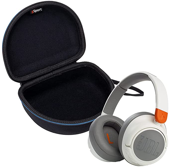 JBL JR 460NC Kids Over-Ear Wireless Noise Cancelling Headphone Bundle with gSport Case (White)