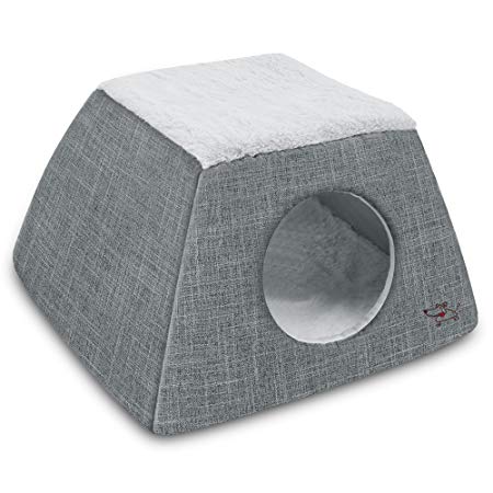 2-in-1 Cat Bed & Cave - with Plush Lining by Best Pet Supplies