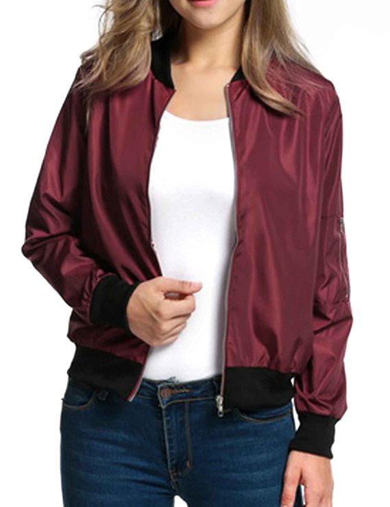 HOTOUCH Womens Classic Quilted Jacket Short Bomber Jacket Coat
