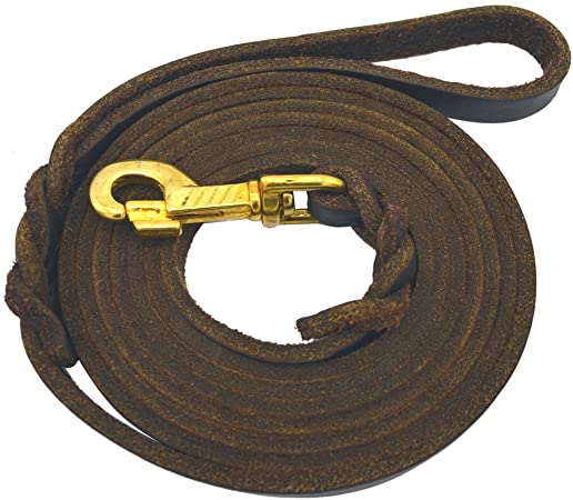 Shorven Genuine Leather Dog Leash, Walking and Training Lead, 3-9ft Long