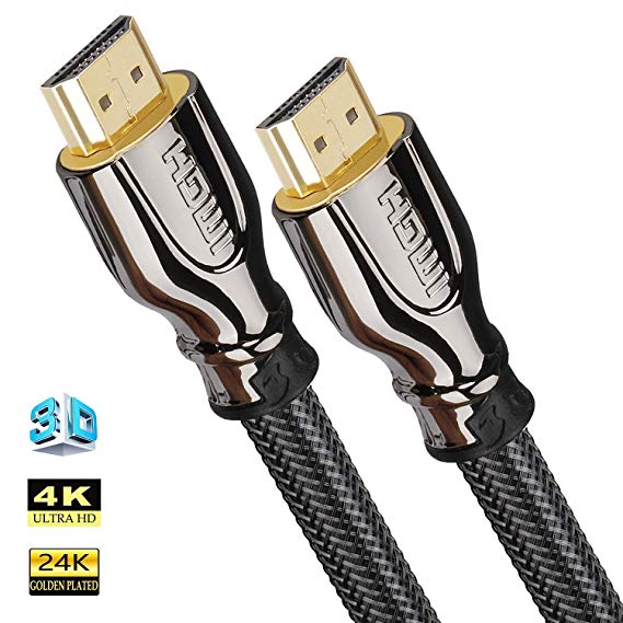 HDMI Cable 4K / HDMI Cord 6ft - Ultra HD 4K Ready HDMI 2.0 (4K@60Hz 4:4:4) - High Speed 18Gbps - 28AWG Braided Cord-Ethernet /3D / HDR/ARC / CEC/HDCP 2.2 / CL3 - Xbox PS4 PC HDTV by Farstrider