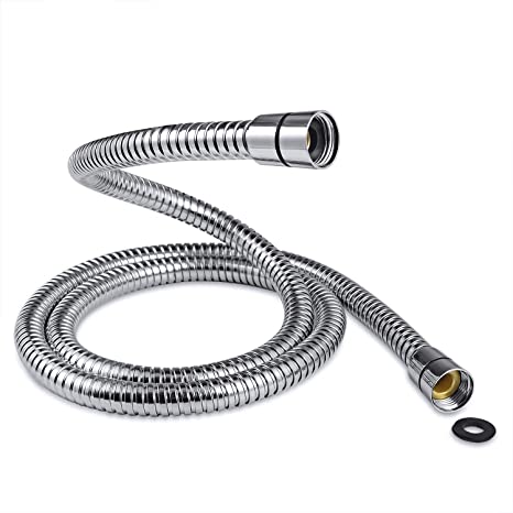 Couradric Shower Hose, 59-inch Stainless Steel Showerhead Hose with G1/2 Universal Brass Connector, Chrome