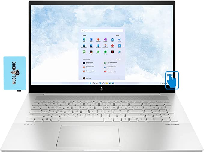 HP Envy 17t-cr00 Home & Business Laptop (Intel i7-1260P 12-Core, 64GB RAM, 1TB PCIe SSD, Intel Iris Xe, 17.3" 60Hz Touch Full HD (1920x1080), WiFi, Bluetooth, Backlit KB, Win 11 Pro) with Hub