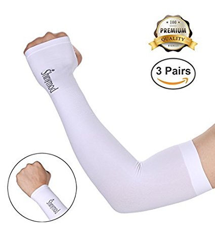 Shinymod UV Protection Cooling or Warmer Arm Sleeves for Men Women Kids Sunblock Protective Gloves Running Golf Cycling Driving Long Tattoo Cover Arm Warmer