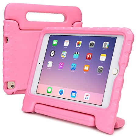 iPad Mini 4 kids case, COOPER DYNAMO Rugged Heavy Duty Children’s Boys Girls Tough Rubber Drop Proof Protective Carry Case Cover   Handle, Stand & Screen Protector for Apple iPad Mini 4 Pink