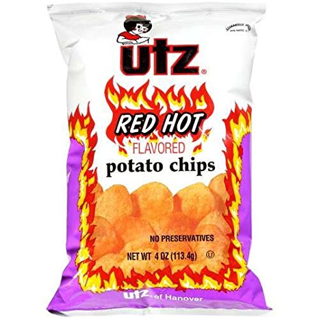 UTZ Red Hot Potato Chips 9.5 Ounces (Pack of 10)