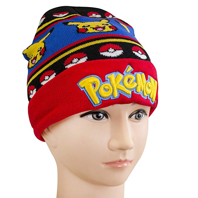 Pokemon Pokeball & Pikachu Youth Beanie with Glove