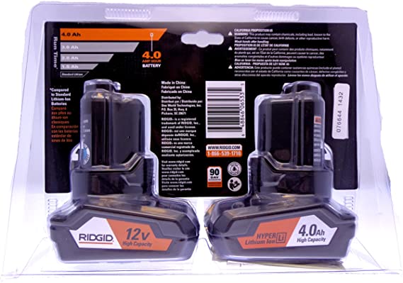 Ridgid 12-Volt 4.0 Ah Hyper Lithium-Ion Battery (2-Pack)