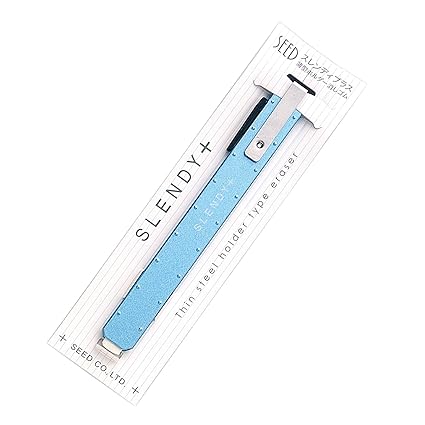 SEED Thin Steel Holder Eraser Slendy , Blue (EH-S-B)