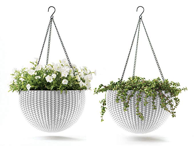 Keter 237998 Hanging Planter Set, White, Oasis White