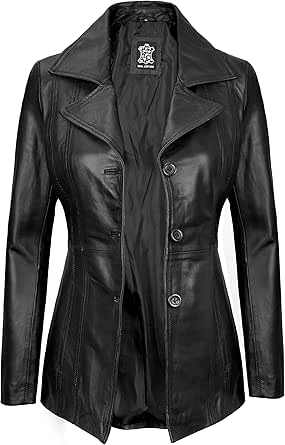 fjackets Leather Blazers for Women - Blazers for Women Business Casual - Real Lambskin Blazer Jackets for Women's