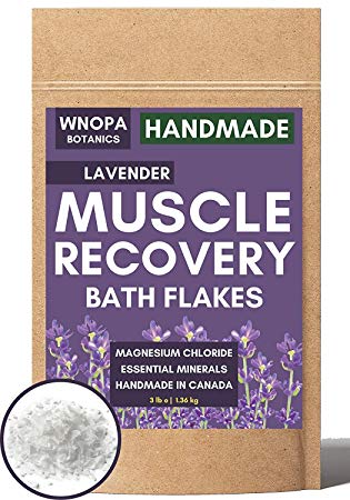 WNOPA Muscle Recovery Bath Soak - Natural Magnesium Chloride Essential Minerals Essential Oils Dead Sea Salt - Absorbs Faster Than Epsom Salt For Soaking (French Lavender)