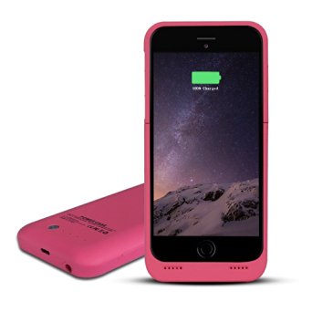 BSWHW 3500mAh Battery Charger for iPhone 6/iPhone 6s/iPhone 4.7" Battery Charger Case with Pop-out Kickstand Power Bank for iPhone 6 iPhone 6S  / Slim Rechargeable Backup Case(Pink)