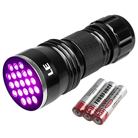 Lighting EVER 21 LED UV LED Flashlight, Blacklight, 395nm Utlra Violet