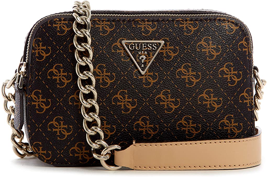 GUESS Women's Noelle Crossbody Camera, Brown Logo, One Size