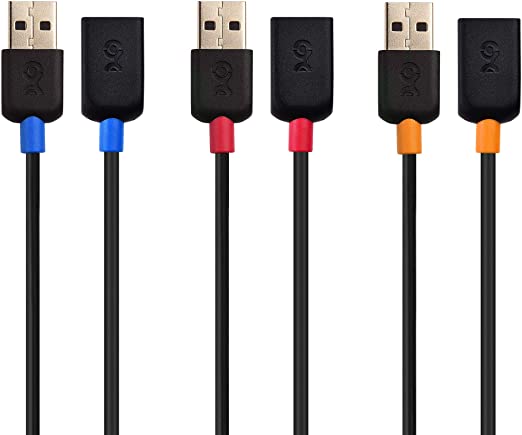 Cable Matters 3-Pack USB to USB Extension Cable (Male to Female USB Extender Cable) - 6 ft