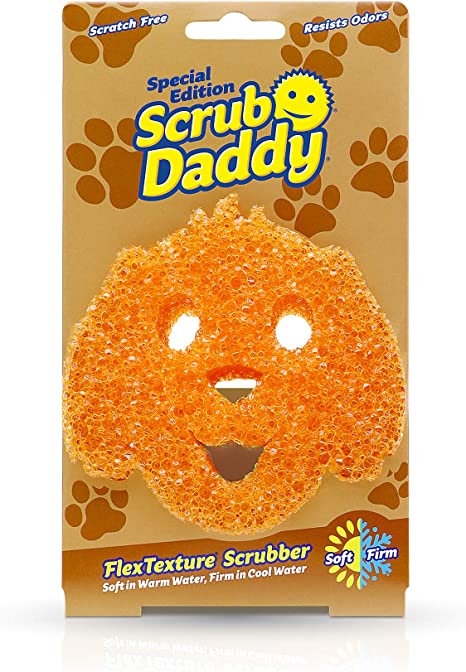 Scrub Daddy Sponge - Special Pet Edition - Scratch Free Sponge, Dishwashing Sponge for Kitchen and Bathroom, FlexTexture, Soft in Warm Water, Firm in Cold, Odor Resistant (Dog)