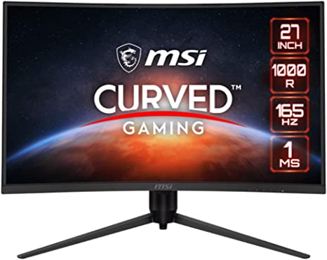 MSI G271CQR, 27" Gaming Monitor, 2560 x 1440 (QHD), VA, 165Hz, FreeSync, HDMI, Displayport, Tilt