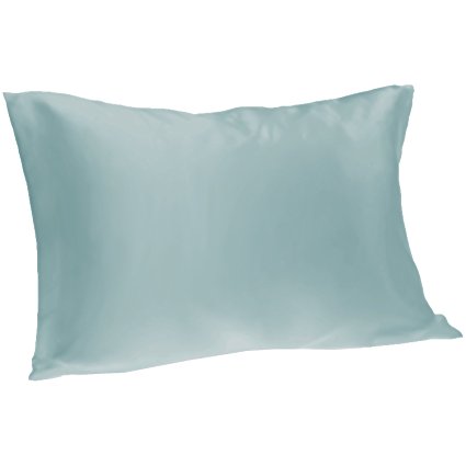 Spasilk 100-Percent Pure Silk Facial Beauty Pillowcase, Standard/Queen, Light Blue