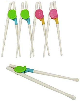 Wakaka 5 Pairs Chopsticks, Easy to Use Training Chopsticks for Children and Adults, Made With Non-Toxic Dishwasher-safe Reusable Chopstick Set (green and pink)