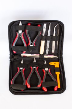 Signature Handtools Crafting kit - 11 Piece Jewelry Making Kit - 5 Jewelry Pliers With Large Easy to Grip Handles - Craft Set is Packaged in a Easy to Store Zip Case - This is a great Beading Tool Kit