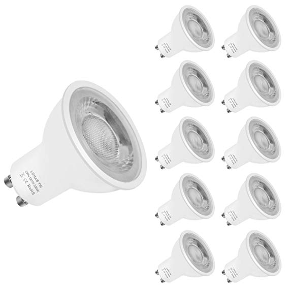 50 - 60W Halogen Equivalent, LOHAS LED Light Bulbs GU10 7W, Warm White 3000K, 600LM, 120°Beam Angle, Spotlight Bulbs, Pack of 10