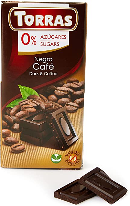 Torras No Added Sugar Dark Chocolate and Coffee Bar, 75 g