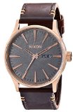Nixon Mens A105 Sentry 42mm Stainless Steel Leather Quartz Movement Watch