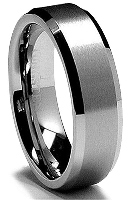 King Will 6MM Wedding Band For Men Tungsten Carbide Ring Engagement Ring Comfort Fit Beveled Edges