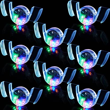 Tatuo 8 Pieces LED Flashing Light Up Teeth Glow in The Dark Mouth Guard Mouthpieces Multicolored LED Light up Gadget for Halloween Party Favor Supplies, Goodie Bag Fillers